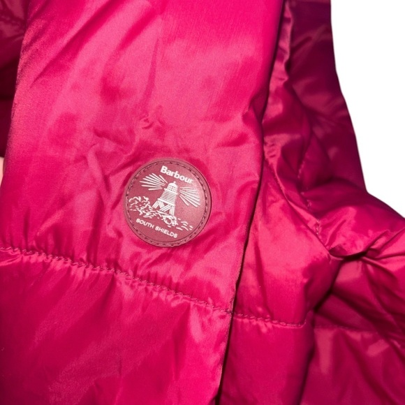 Barbour Gangway Quilted Zip Puffer Coat Jacket Women’s 6 Fuchsia Deep Pink Navy - Picture 2 of 14
